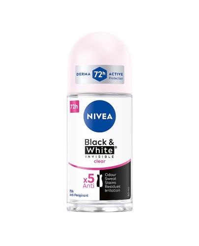 Nivea Black&White Invisible Clear antyperspirant w kulce 72h, 50 ml